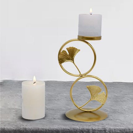 Nordic Retro Golden Candlestick Candle Holder Romantic Wedding Props Ornaments-Black L.
