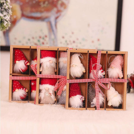 1 Set Christmas Decorations Doll Shopping Mall Window Decoration Gift Box Decor-A.