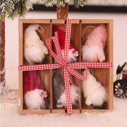 1 Set Christmas Decorations Doll Shopping Mall Window Decoration Gift Box Decor-A.