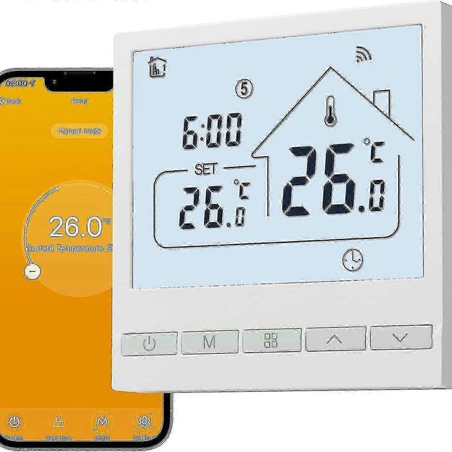WiFi Smart Heating Thermostat 16A Wall Thermostat Compatible with Alexa Google Home.