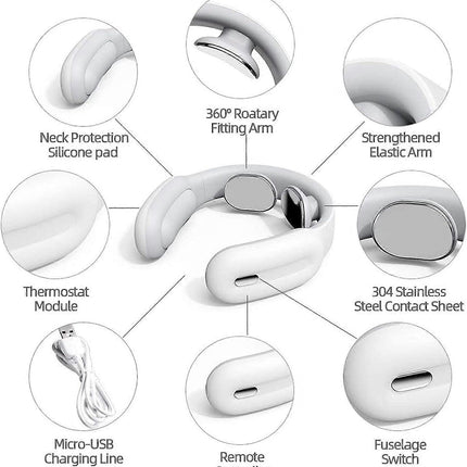 Intelligent Neck Massager with Heat Cordless 3 Modes 15 Levels Deep Relaxation Massage.