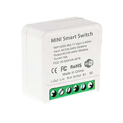 Mini Smart WiFi Relay Switch DIY Timer Light Control Module Compatible with Smart Life App.