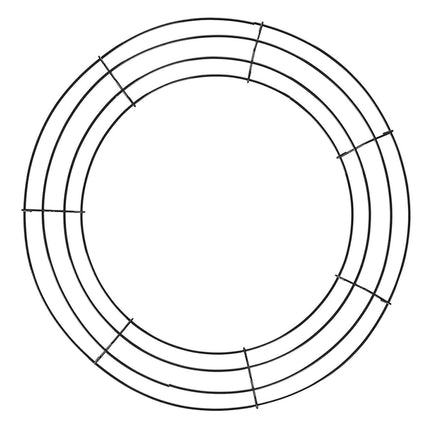 Wreath Frame Durable Wall Hanging Metal Rust-proof Wire Wreath Form for Home Decor-Black 40cm.