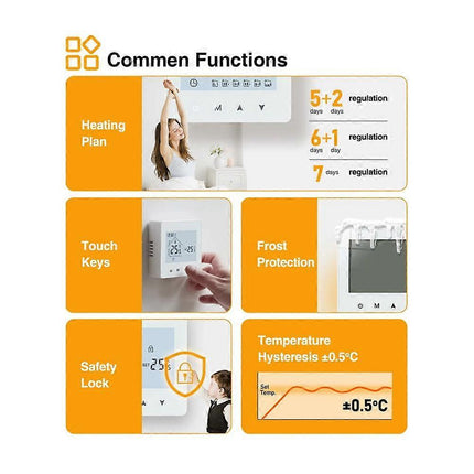 Smart Wireless Thermostat for Gas Boiler Room Heating Programmable Temperature Controller.