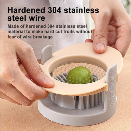 3 In 1 Stainless Steel Cutting Wires Hard Boiled Egg Slicer Cutter Kitchen Tool-Red Green Orange.
