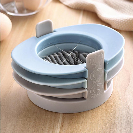 3 In 1 Stainless Steel Cutting Wires Hard Boiled Egg Slicer Cutter Kitchen Tool-Red Green Orange.