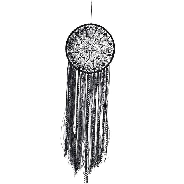 Hollow Round Moon Shape Tassel Dream Catcher Hanging Pendant Home Bedroom Decor- B.