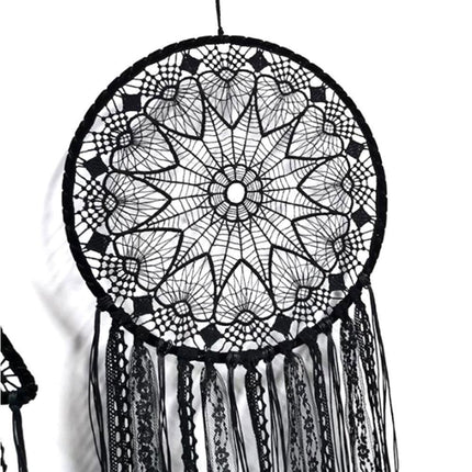 Hollow Round Moon Shape Tassel Dream Catcher Hanging Pendant Home Bedroom Decor- B.
