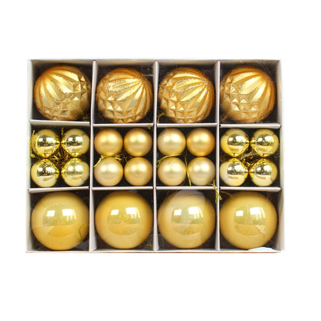 Xmas Balls Round Shape-Golden.
