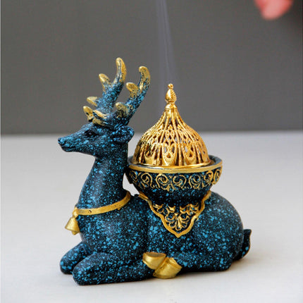 Marble Reindeer Incense Holder-Dark Blue.