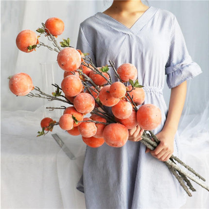 Artificial Flower 7/6 Heads Persimmon Branch Home Wedding Party Festival Decor.