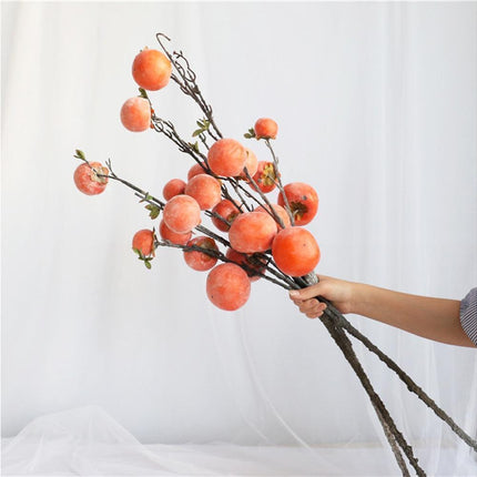 Artificial Flower 7/6 Heads Persimmon Branch Home Wedding Party Festival Decor.