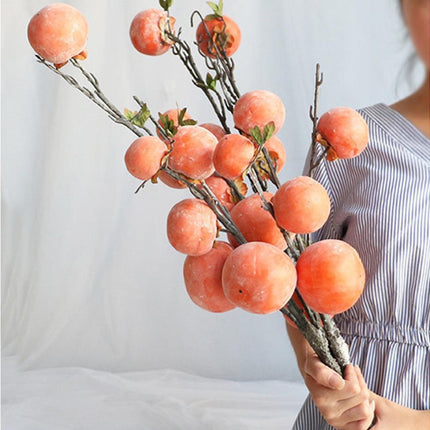 Artificial Flower 7/6 Heads Persimmon Branch Home Wedding Party Festival Decor.