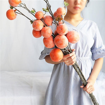 Artificial Flower 7/6 Heads Persimmon Branch Home Wedding Party Festival Decor.