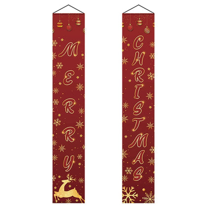 Thicker Xmas Porch Sign-Red Golden.