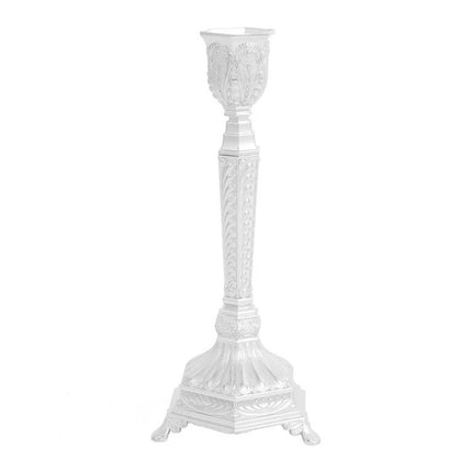 Glossy Candlestick Holder-Silver Short.