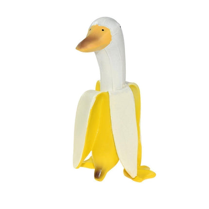 Duck Resin Statue Banana Duck Shape Unique Design Waterproof Duck Gardening Decoration for Outdoor.