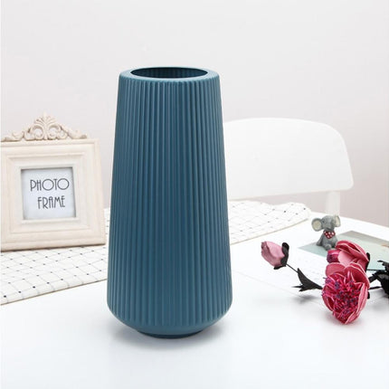 Plastic Nordic Style Vase Dried Flower Arrangement Pot Holder Home Office Decor-Pink.