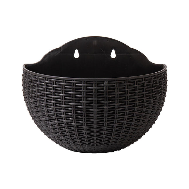 Flower Pot Exquisite Wall-mounted Plastic Wall Hanging Basket Flowerpot for Garden-Black.