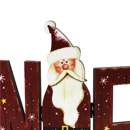 Foldable Eye-catching Christmas Ornament Wood Creative Cute Xmas Ornament for Decoration-Red.