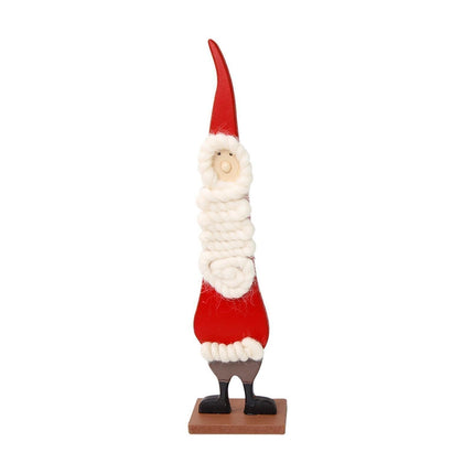 Snowman Ornament Festive Atmosphere Decorate Wood Tea Table Garden Doll Figurine for Home-L.