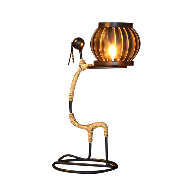Nordic Candlestick Abstract Iron Men Candle Holder Home Bar Restaurant Decor- G.