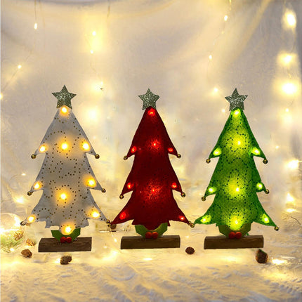 Luminous Mini Christmas Tree Desktop Display Mold Night Light Party Decor Gift-Green.