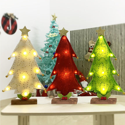 Luminous Mini Christmas Tree Desktop Display Mold Night Light Party Decor Gift-Green.