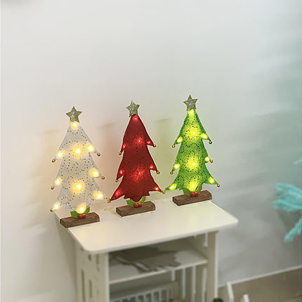Luminous Mini Christmas Tree Desktop Display Mold Night Light Party Decor Gift-Green.