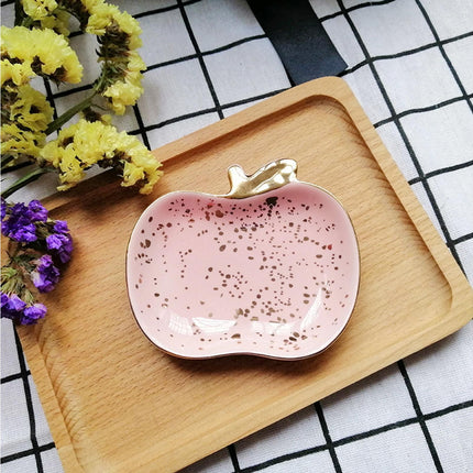 Jewelry Dish Cute Multi-purpose Ceramic Earrings Decorative Display Bowl for Indoor-Pink.