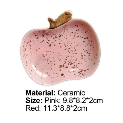 Jewelry Dish Cute Multi-purpose Ceramic Earrings Decorative Display Bowl for Indoor-Pink.