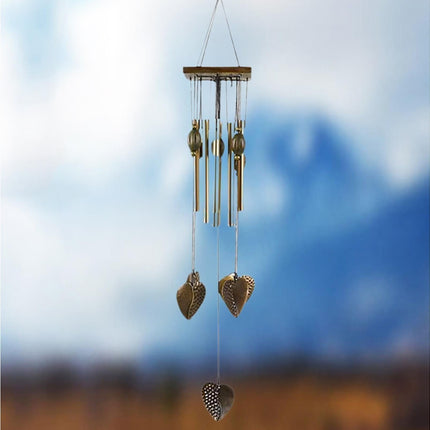 Anti-corrosion Wind Chime with Heart Pendant Metal Patio Porch Windchimes Bell for Home.