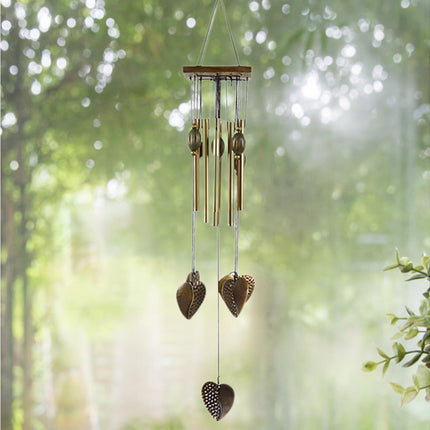 Anti-corrosion Wind Chime with Heart Pendant Metal Patio Porch Windchimes Bell for Home.