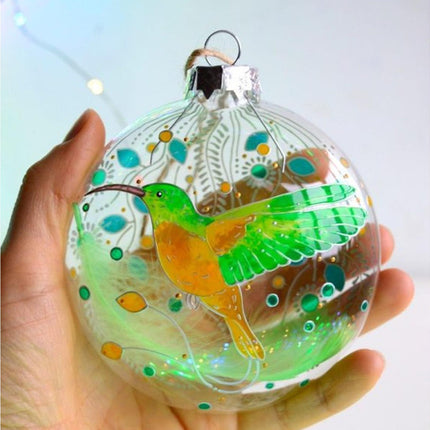 Acrylic Christmas Hummingbird-Green.