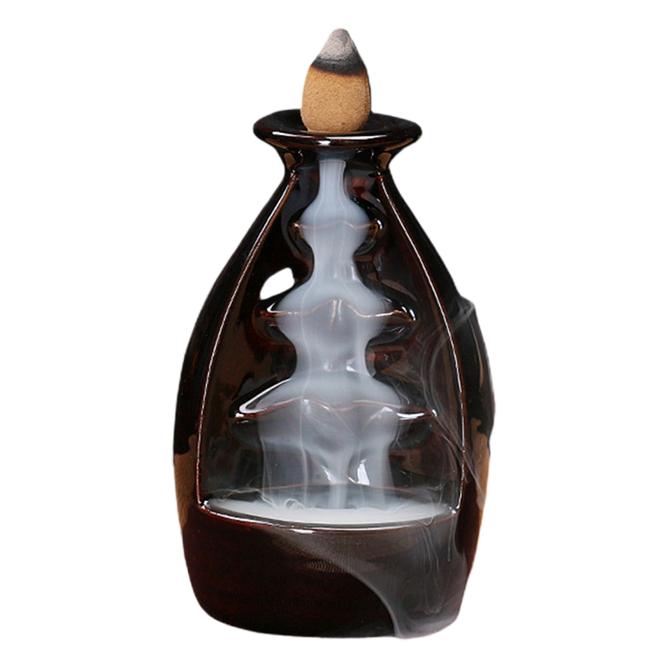 Ceramic Waterfall Backflow Incense Burners Holder Censer Diffuser Home Decor-2#.