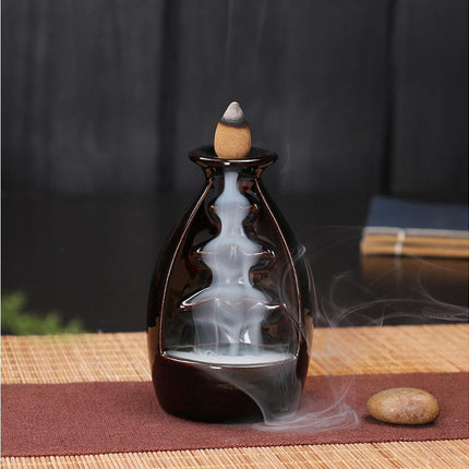 Ceramic Waterfall Backflow Incense Burners Holder Censer Diffuser Home Decor-2#.