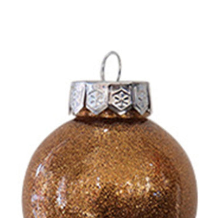 Glitter Xmas Tree Balls-Rose Gold.