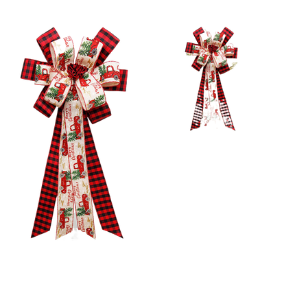 Buffalo Plaid Bow Pendant-Red Black.