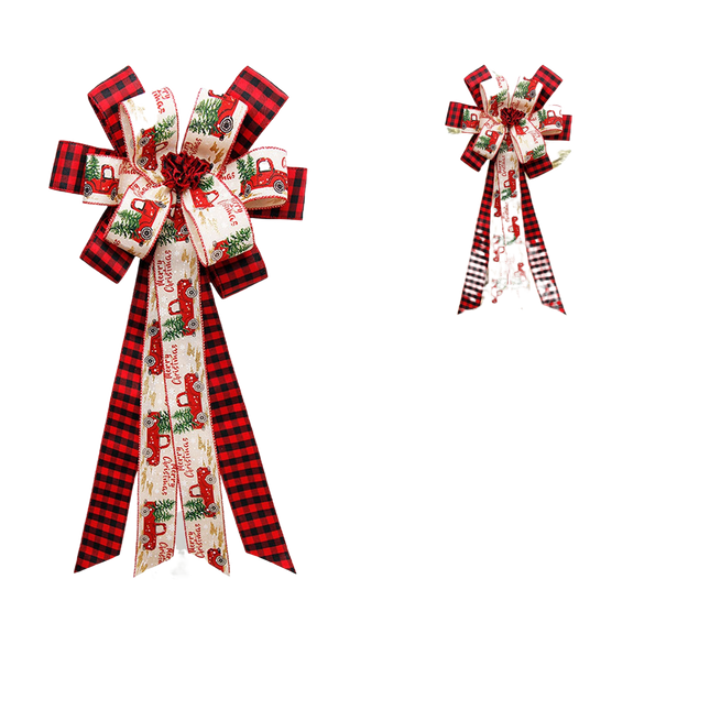 Buffalo Plaid Bow Pendant-Red Black.