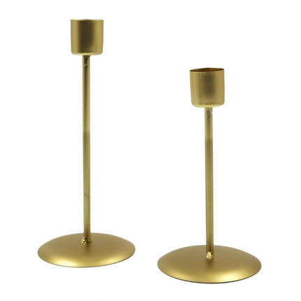2Pcs Candlestick Exquisite Decorative Simple Nordic Style Candlelight Stand Home Decor -Golden.