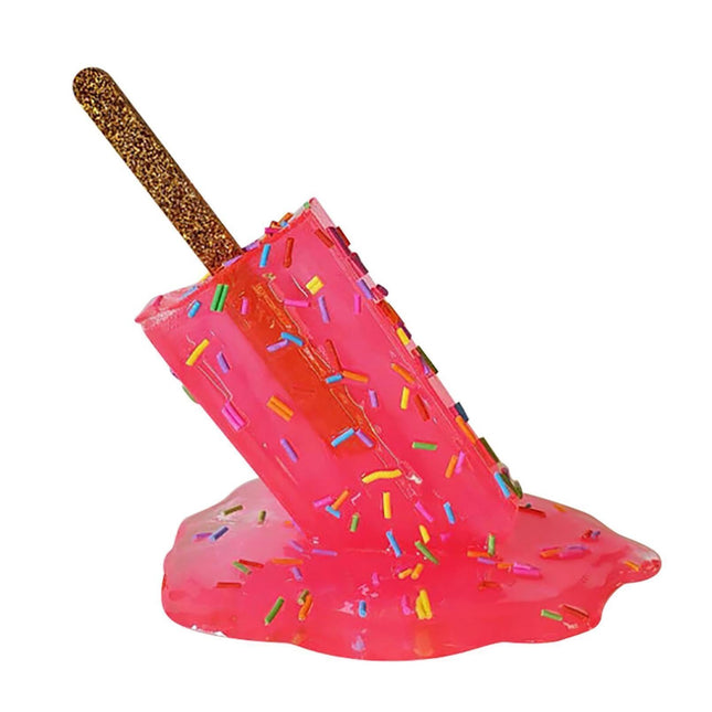 Resin Ornament Artificial Home Decoration DIY Melting Ice Cream Sculpture Art Craft for Table-Red.
