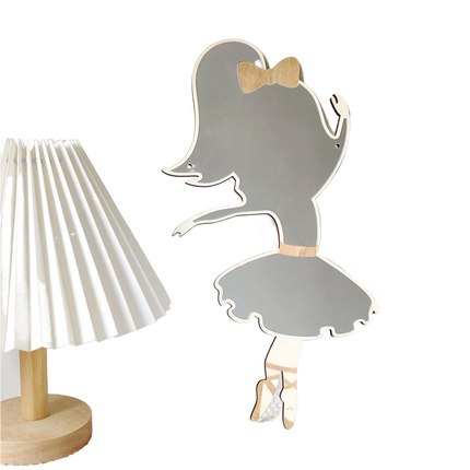 Ballet Girl Wall Mirror-Natural.