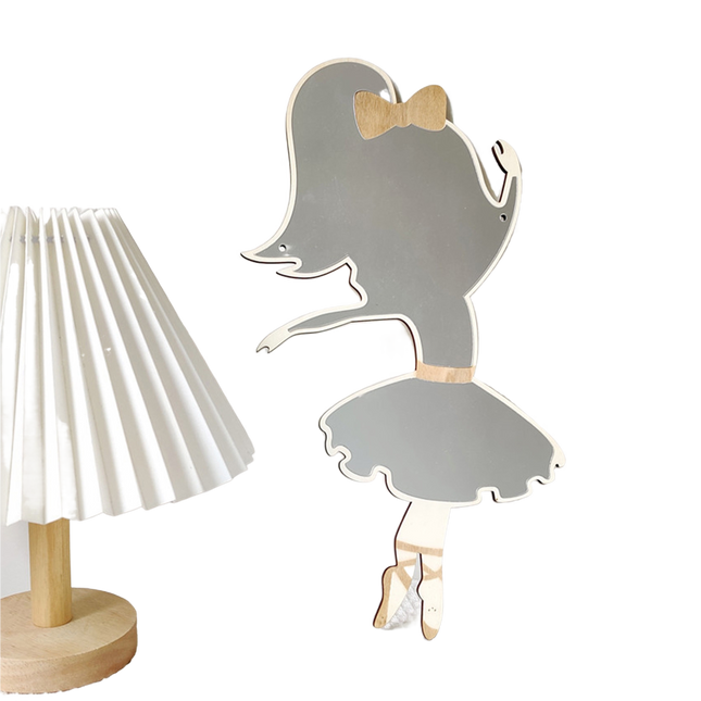 Ballet Girl Wall Mirror-Natural.