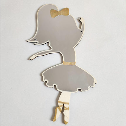 Ballet Girl Wall Mirror-Natural.