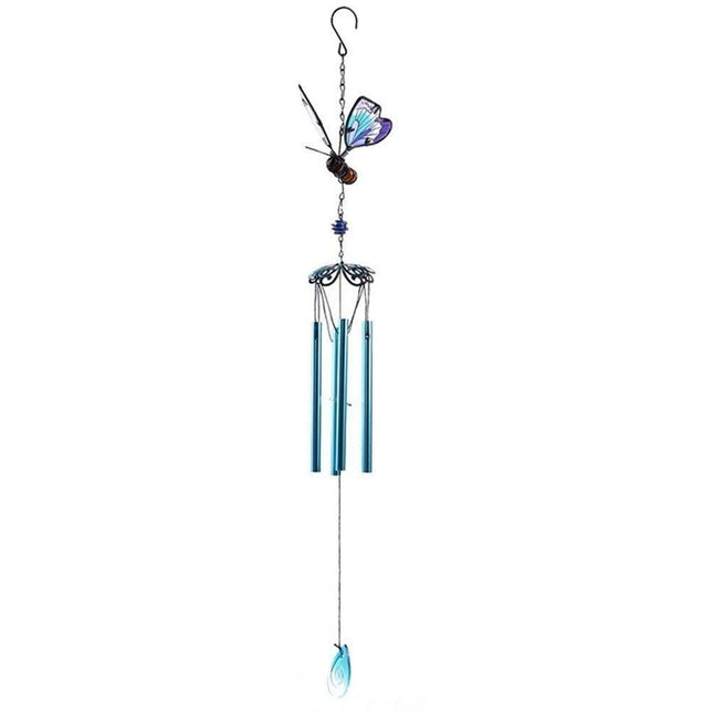 Colorful Butterfly Pendant Wind Chimes Indoor Outdoor Porch Balcony Garden Decor-Blue.