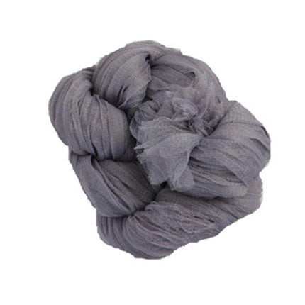 Exquisite Look Gauze Table Runner Anti-fade Net Yarn Farmhouse Style Table Cloth for Party-Grey.