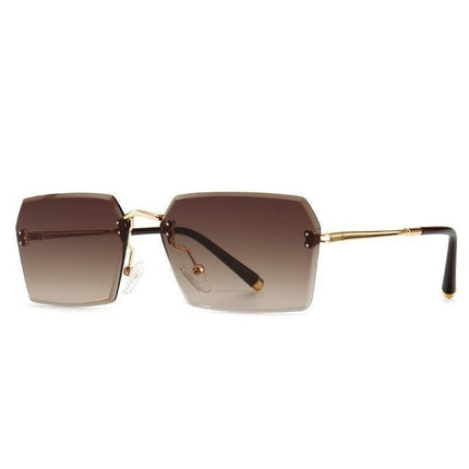Fashion Rimless Sunglasses Women Luxury Brand Sun Glasses Female Eyewear Square Retro Lens UV400 Men Glasses.