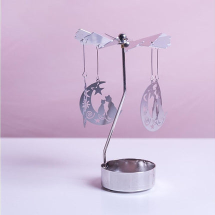 Rotating Carousel Tea Light Hanging Deer Candle Holder Candlestick Room Decor-Snowflake *.