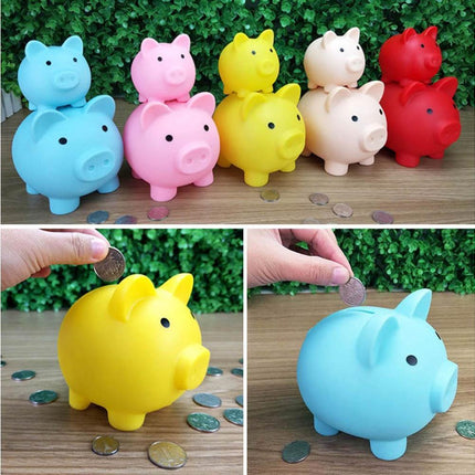 Christmas Cartoon Pig Shaped Money Saving Box Bank Coins Storage Case Home Decor-Yellow L.