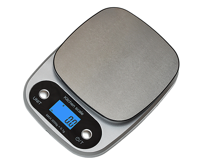 0.1g High Precision Kitchen Scale Rechargable Food Scale Digital 3KG One Size.